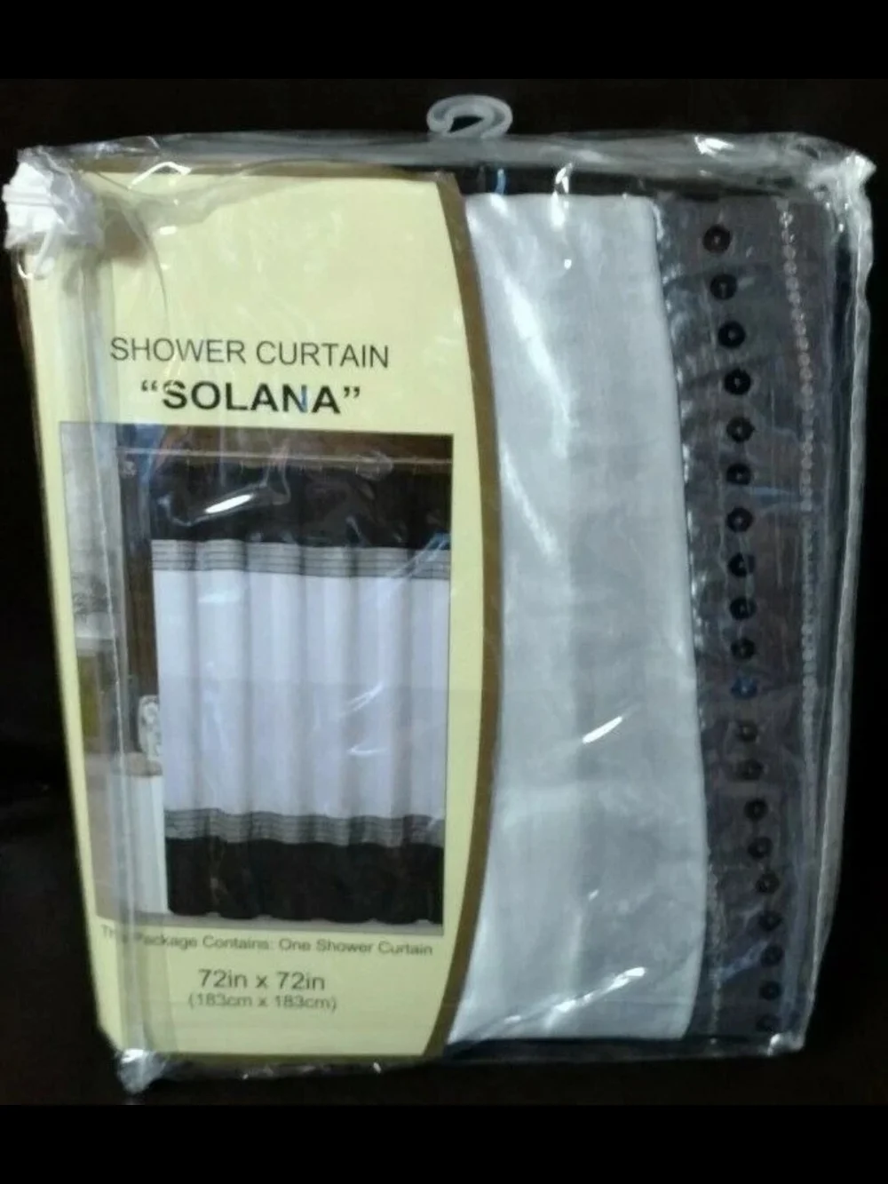 Victoria Classics SO1-SHC-7272-RO-BK Solana Shower Curtain